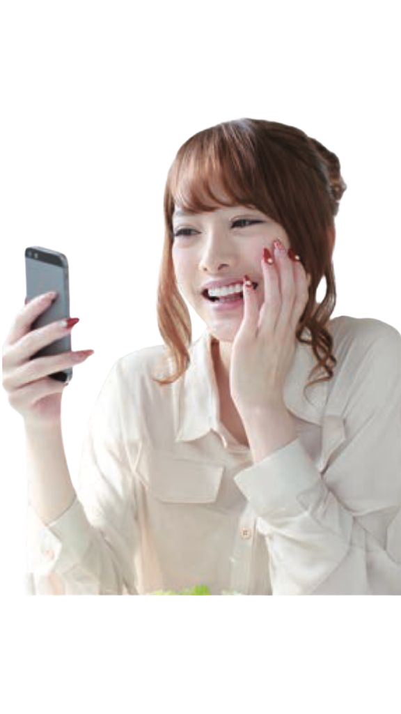 dmobile診断アプリを使う女性